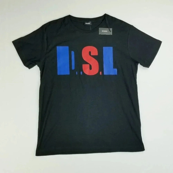 Diesel Large Spellout Short Sleeve Cotton Crew Tee - Picture 1 of 6